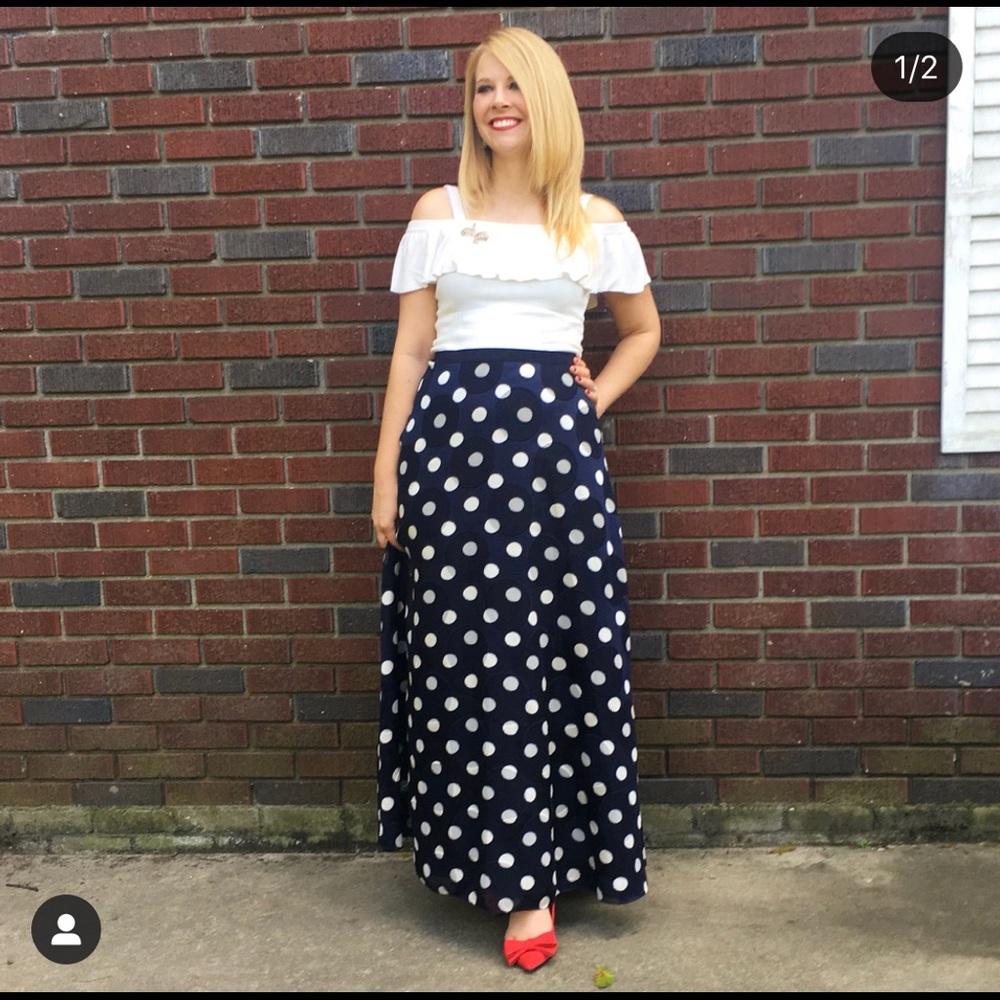 Polka dot maxi skirt